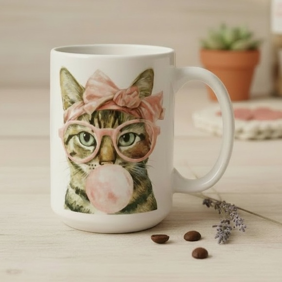 Hand Crafted Other - Bubblegum Cat Mug